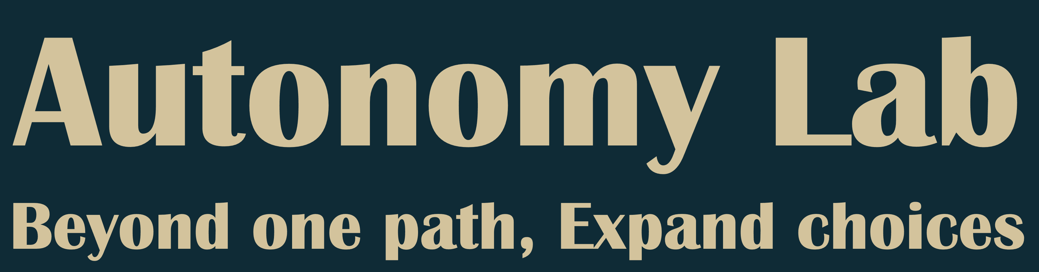 Autonomy Lab — Beyond one path, Expand choices.